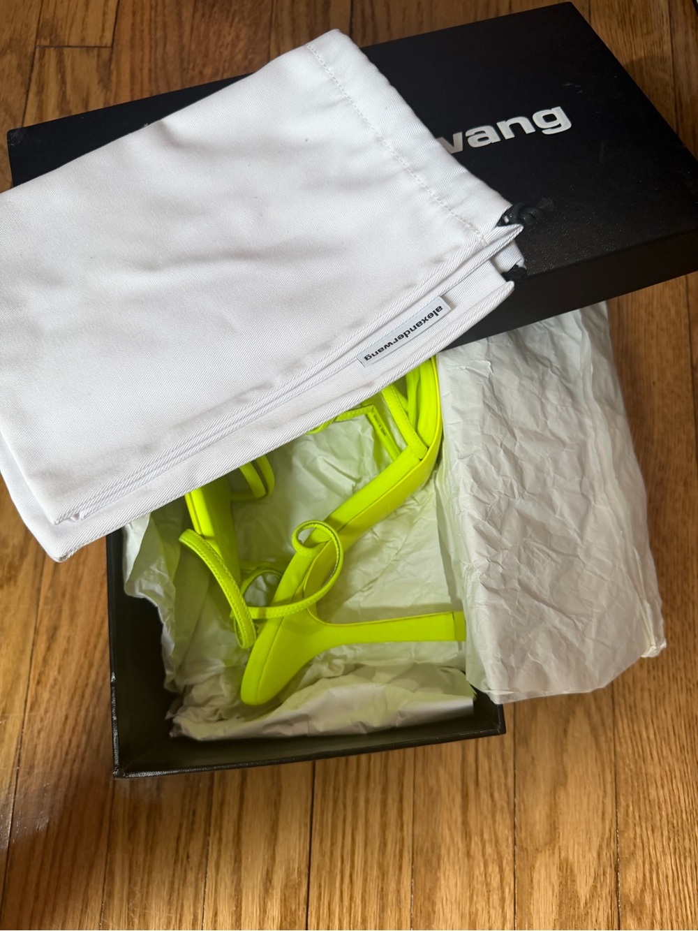 Alexander Wang Neon Yellow Strappy Sandal with Buckle - Picture 4 of 6